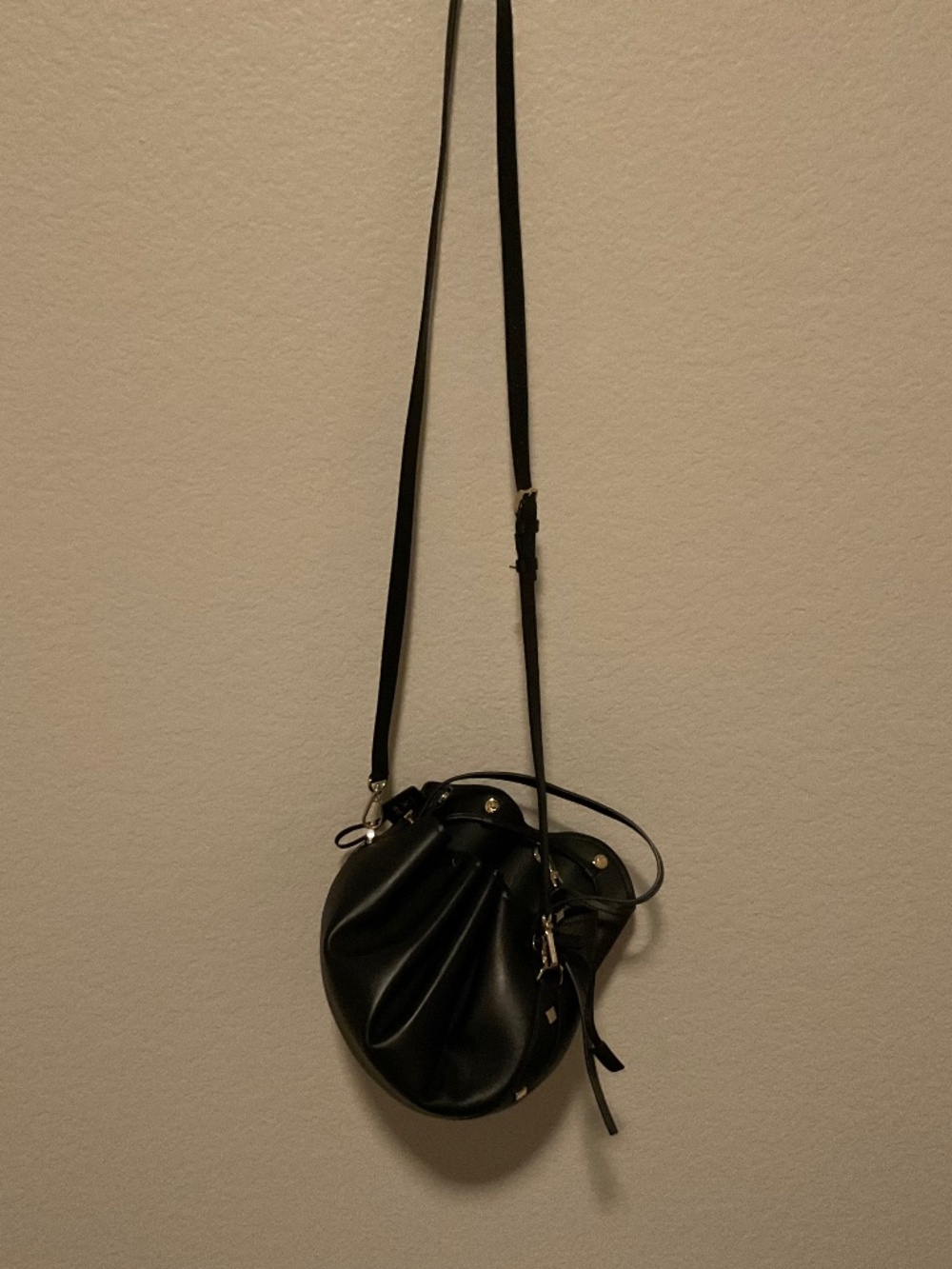 Black MCM candy drawstring leather bucket bag